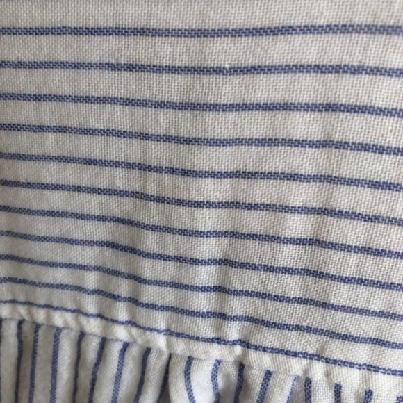 Striped White Button-Up Women's Top - Picture 8 of 12